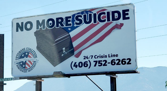 No More Suicide Billboard - Together with Veterans