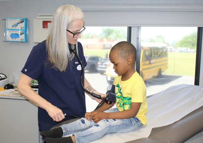 ODU Mobile Clinic provider and child.