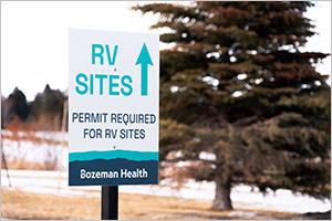 Bozeman Health RV Parking Sign