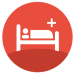 icon showing patient in hospital bed
