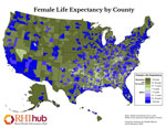 Female Life Expectancy by County